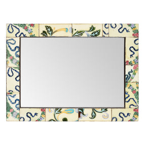 Mirror Made From Old Japanese Ceramic Tiles (46 x 61cm)