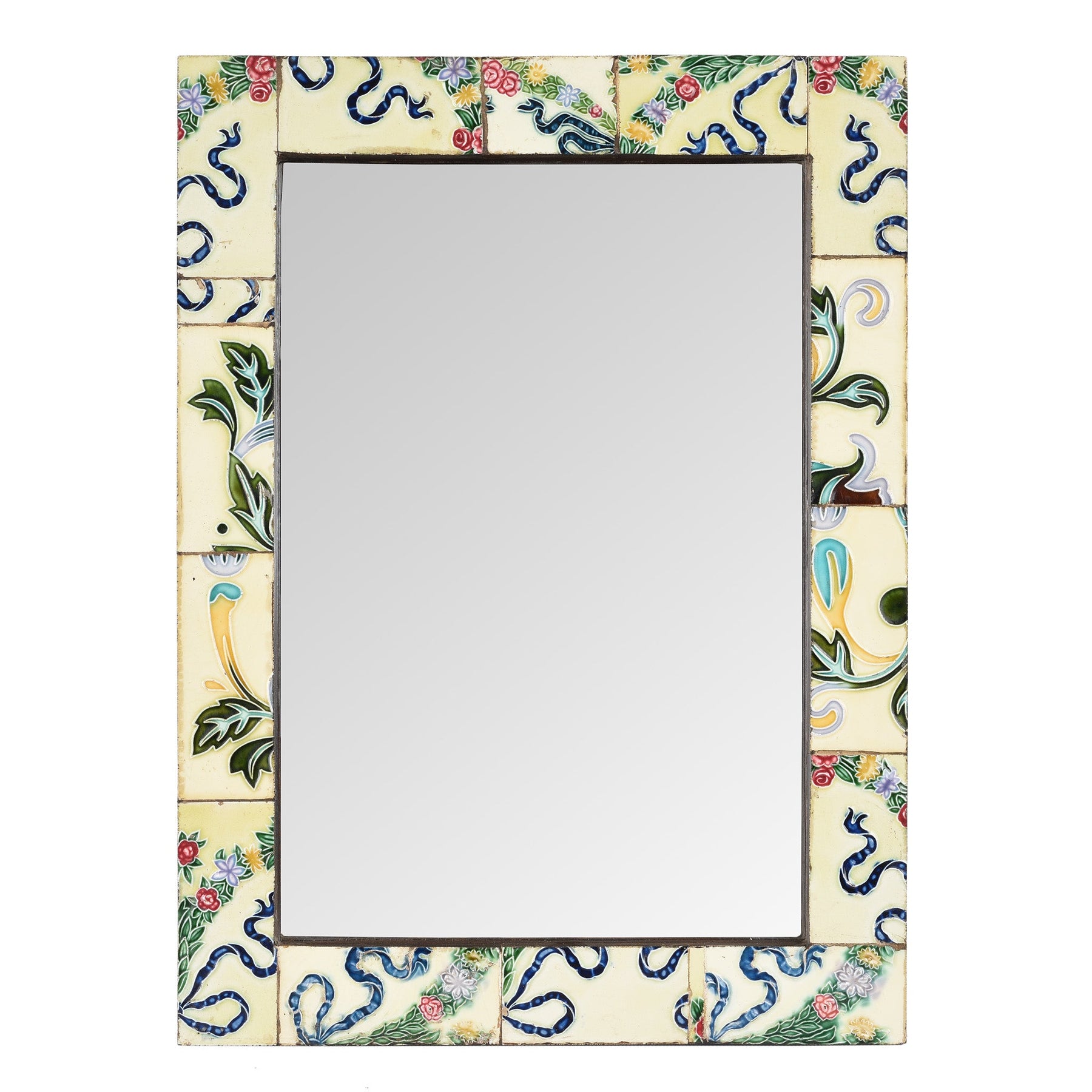 Mirror Made From Old Japanese Ceramic Tiles (46 x 61cm)