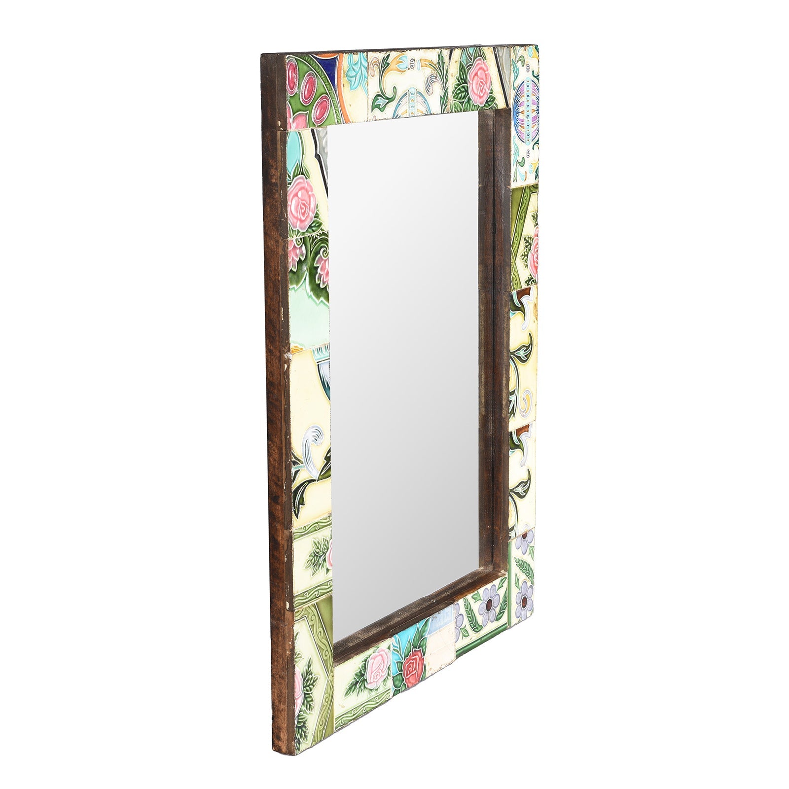 Mirror Made From Old Japanese Ceramic Tiles - Circa 1920