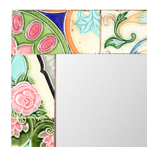 Mirror Made From Old Japanese Ceramic Tiles - Circa 1920