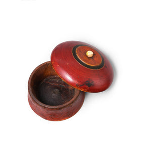 Red Lacquer Pot From Uttar Pradesh - Early 20th Century