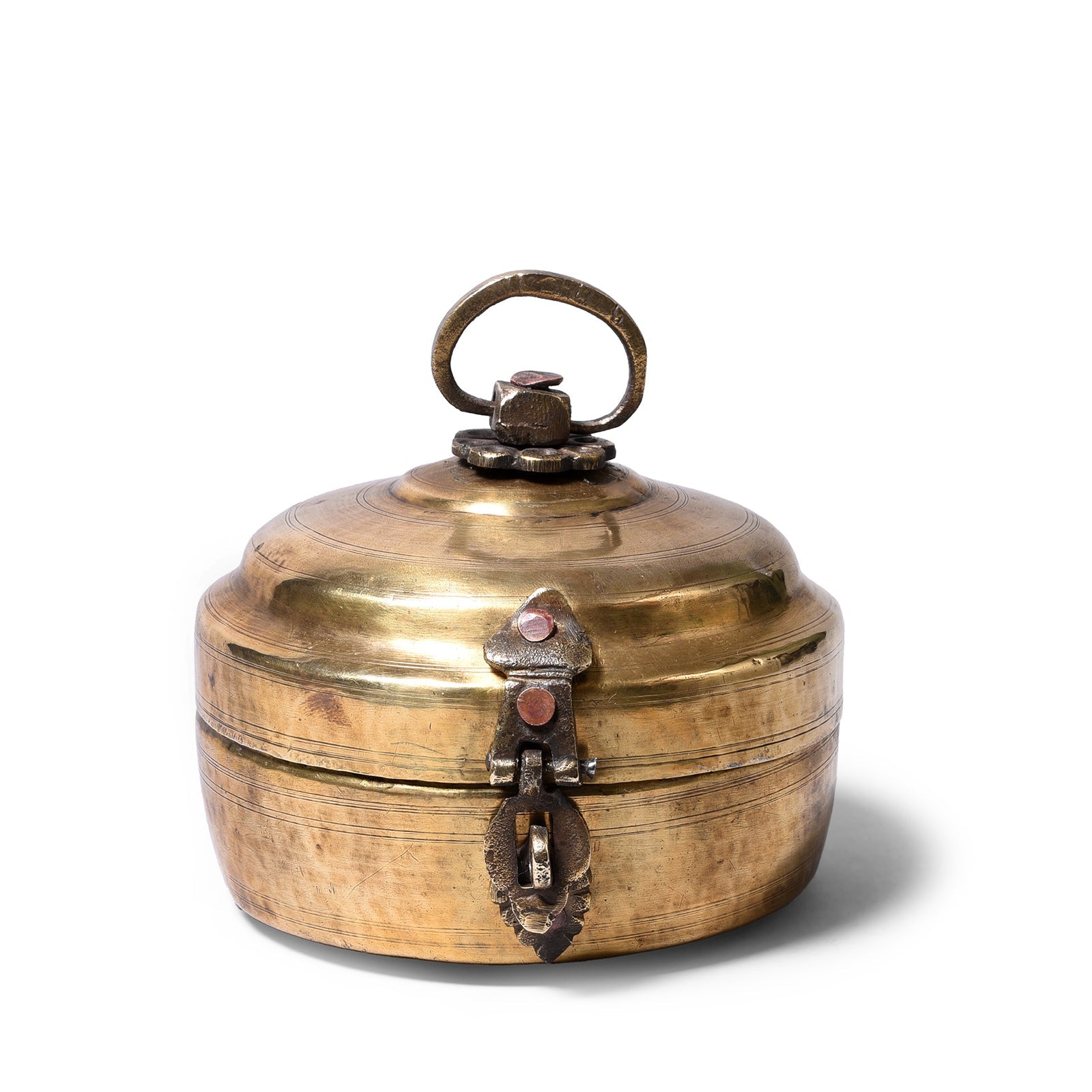 Indian Brass Chapati Box - Ca 1920
