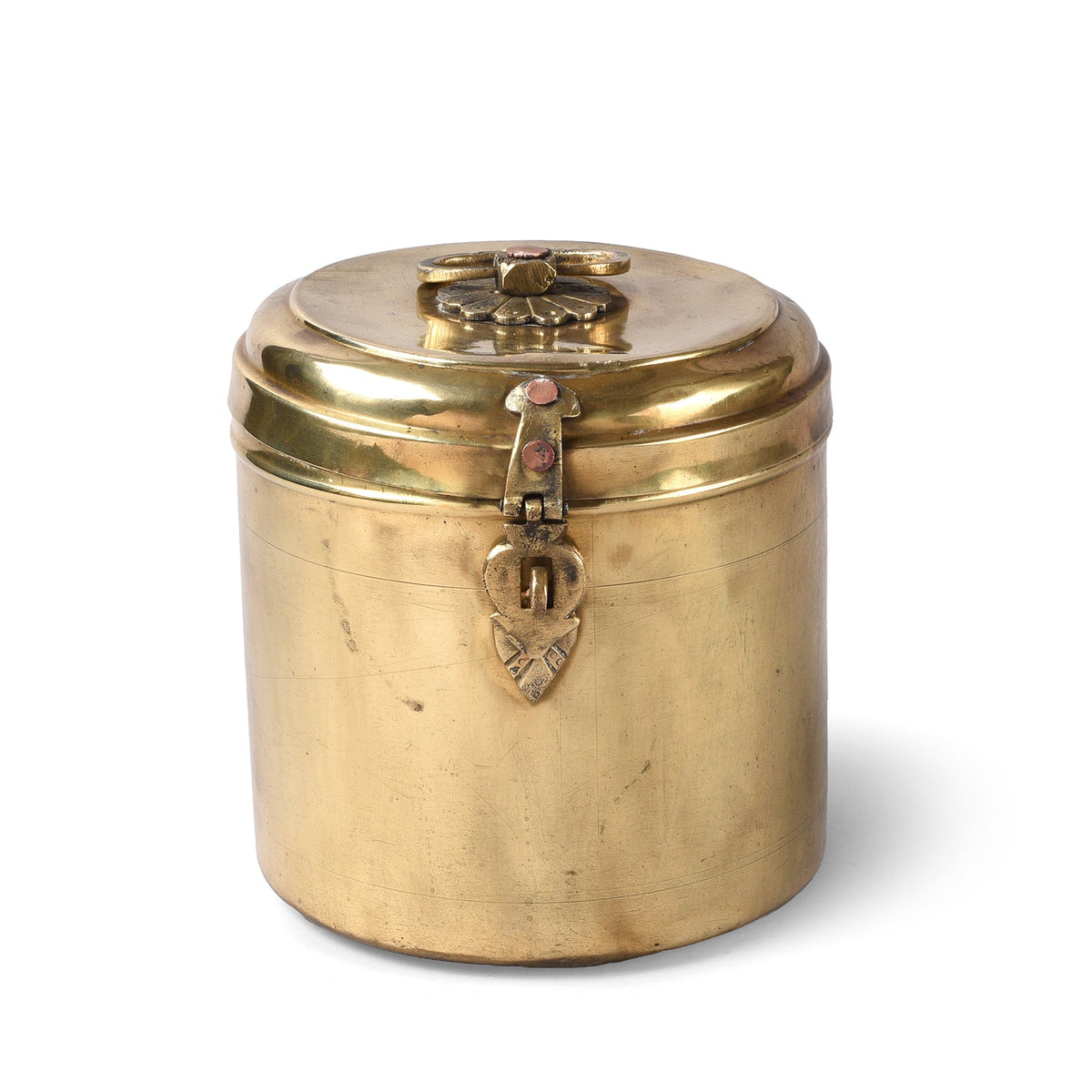 Vintage Indian Brass Food Caddy From Bombay - Ca 1920