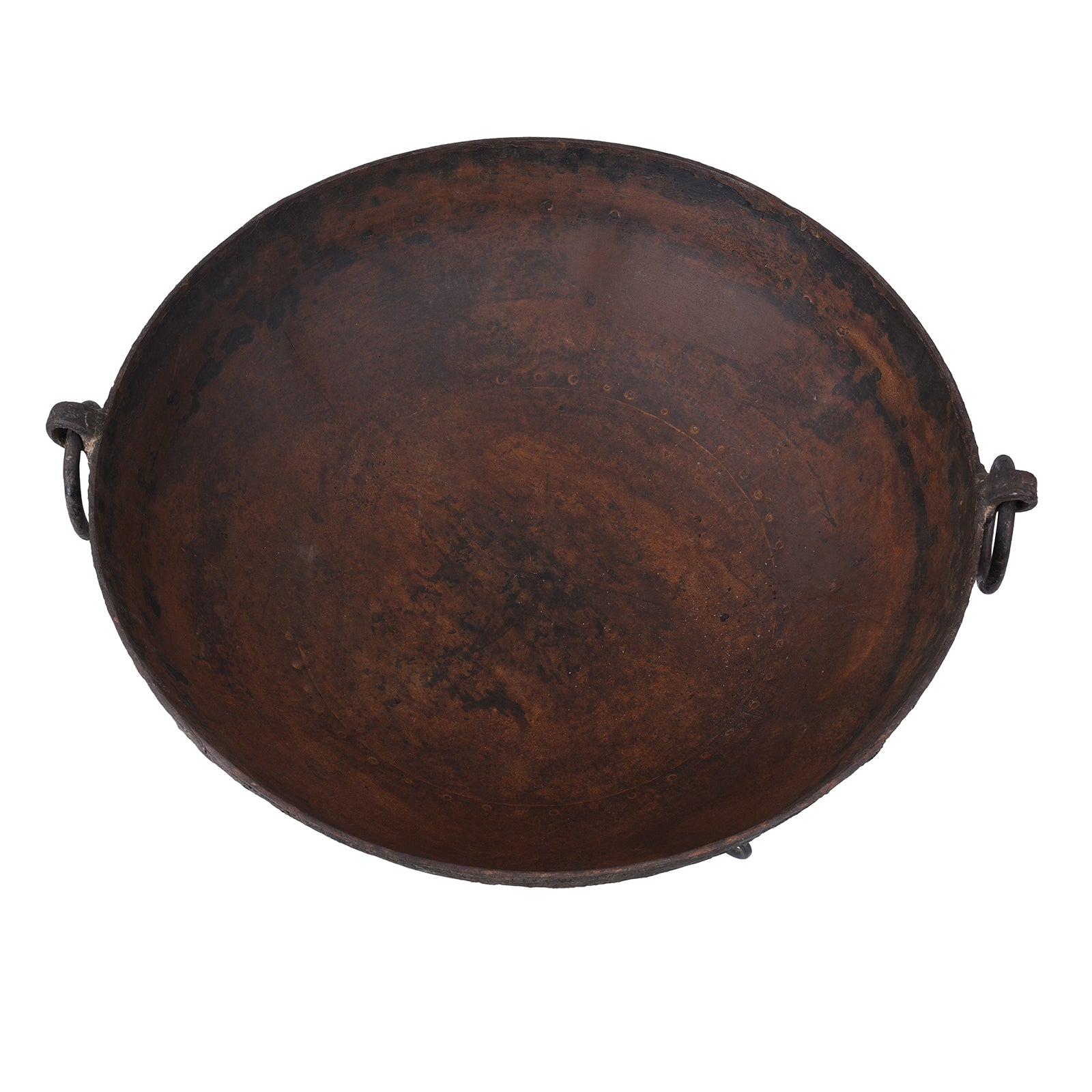 Old Kadai Fire Bowl From Rajasthan - Ca 1920 Inc Stand & Grill
