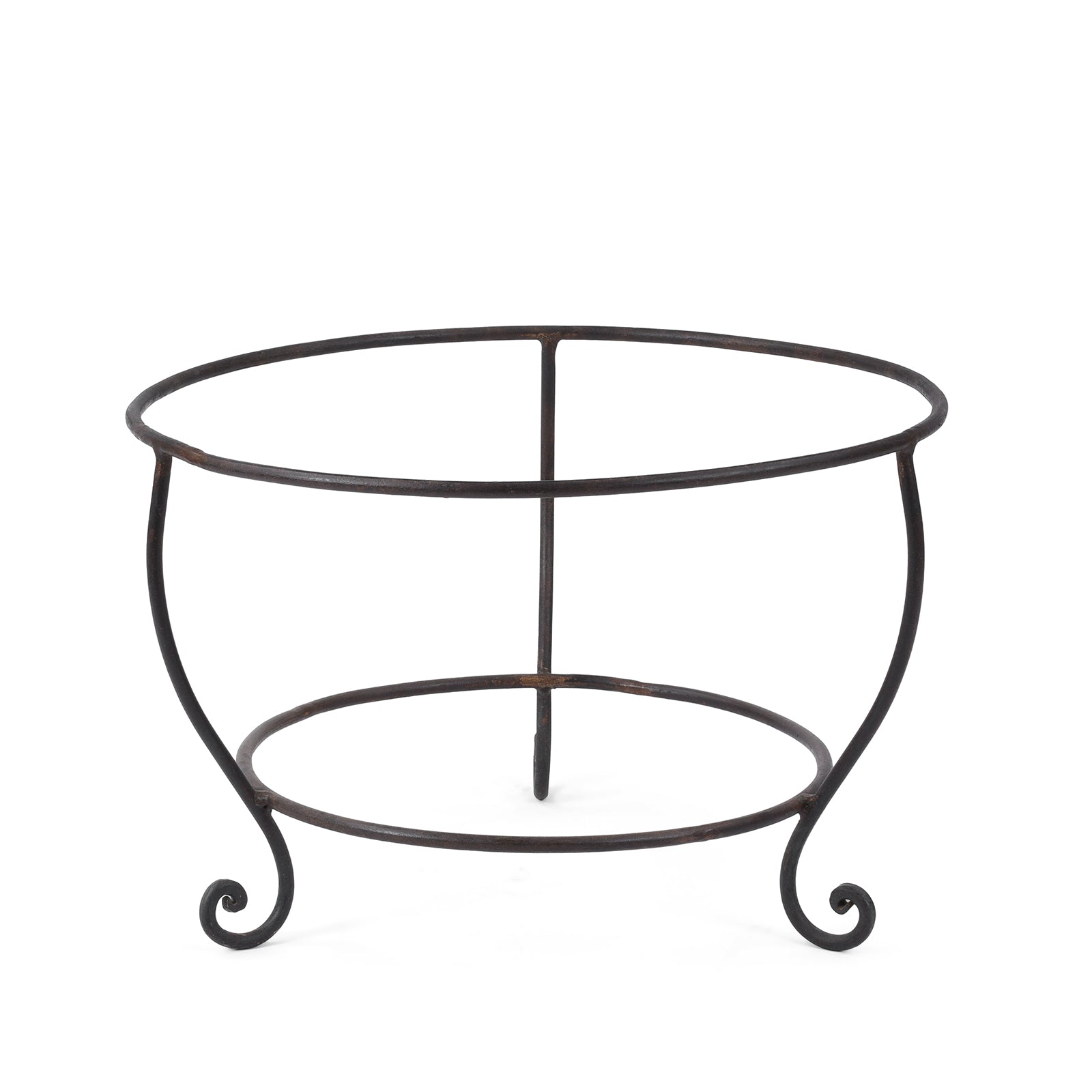 Old Kadai Fire Bowl From Rajasthan - Ca 1920 Inc Stand & Grill