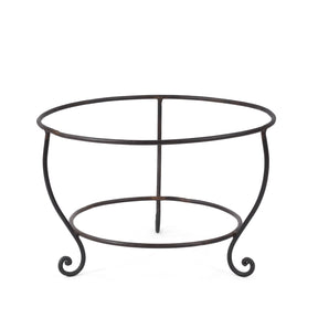 Old Kadai Fire Bowl From Rajasthan - Ca 1920 Inc Stand & Grill