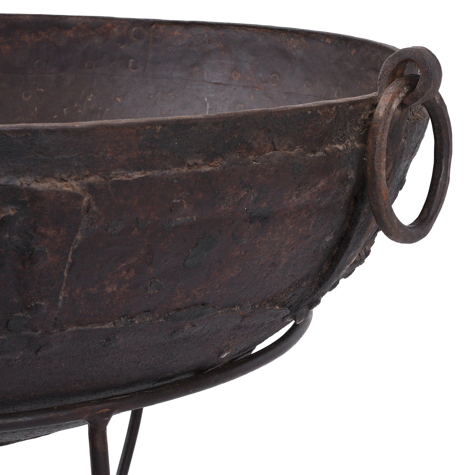 Old Kadai Fire Bowl on Stand - Ca 1900 - 79cm