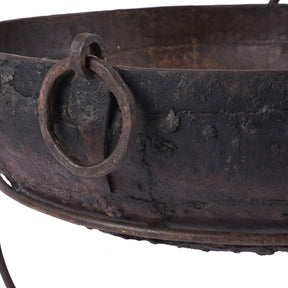 Old Kadai Fire Bowl On Stand - Ca 1920 - 70cm