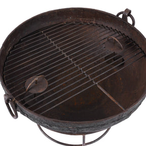 Old Kadai Fire Bowl On Stand - Ca 1920 - 70cm