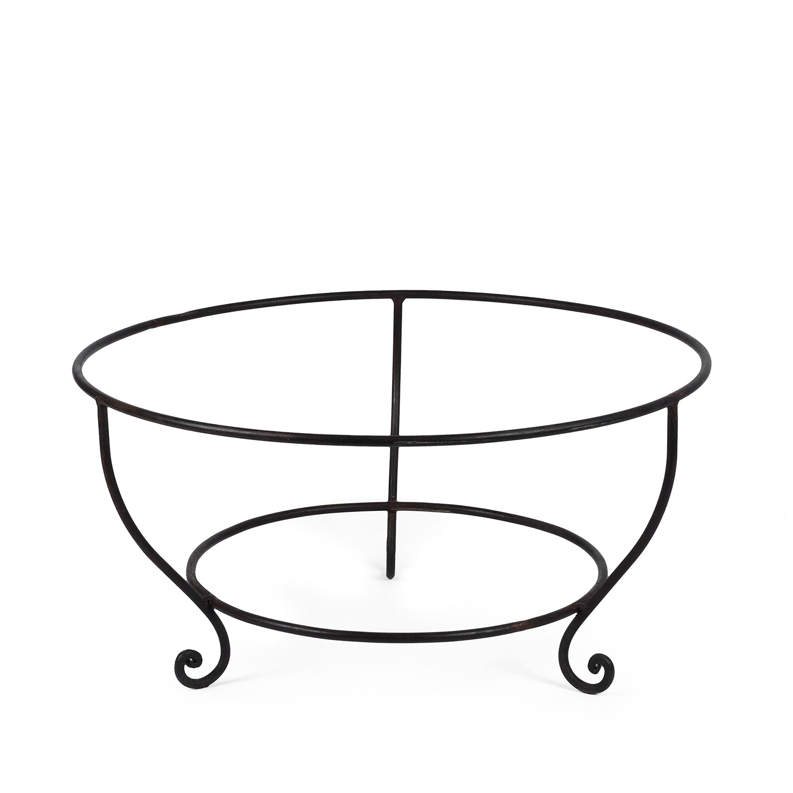 Old Kadai Fire Bowl From Rajasthan - Ca 1920 Inc Stand & Grill