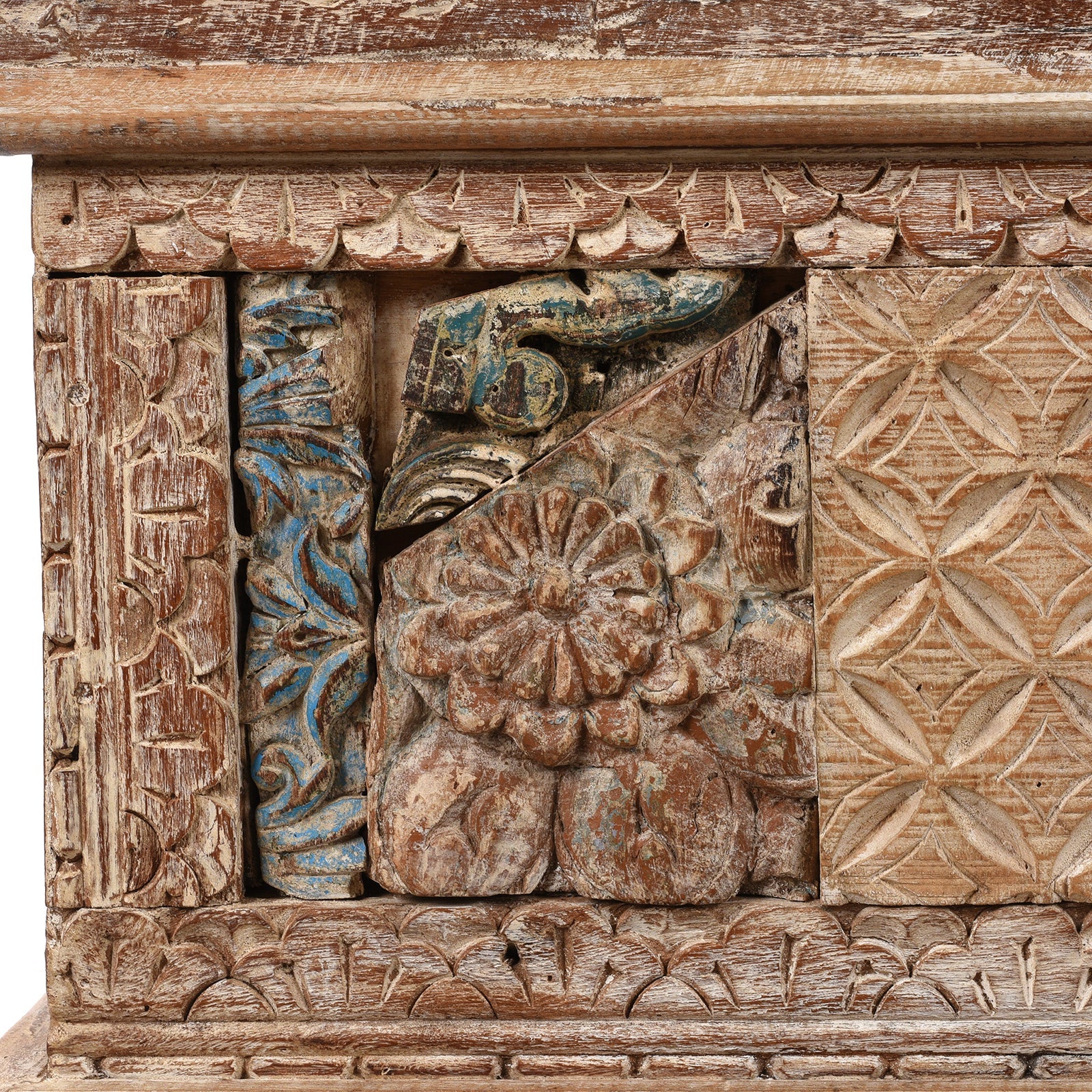 Carved Blanket Chest Made From Reclaimed Teak