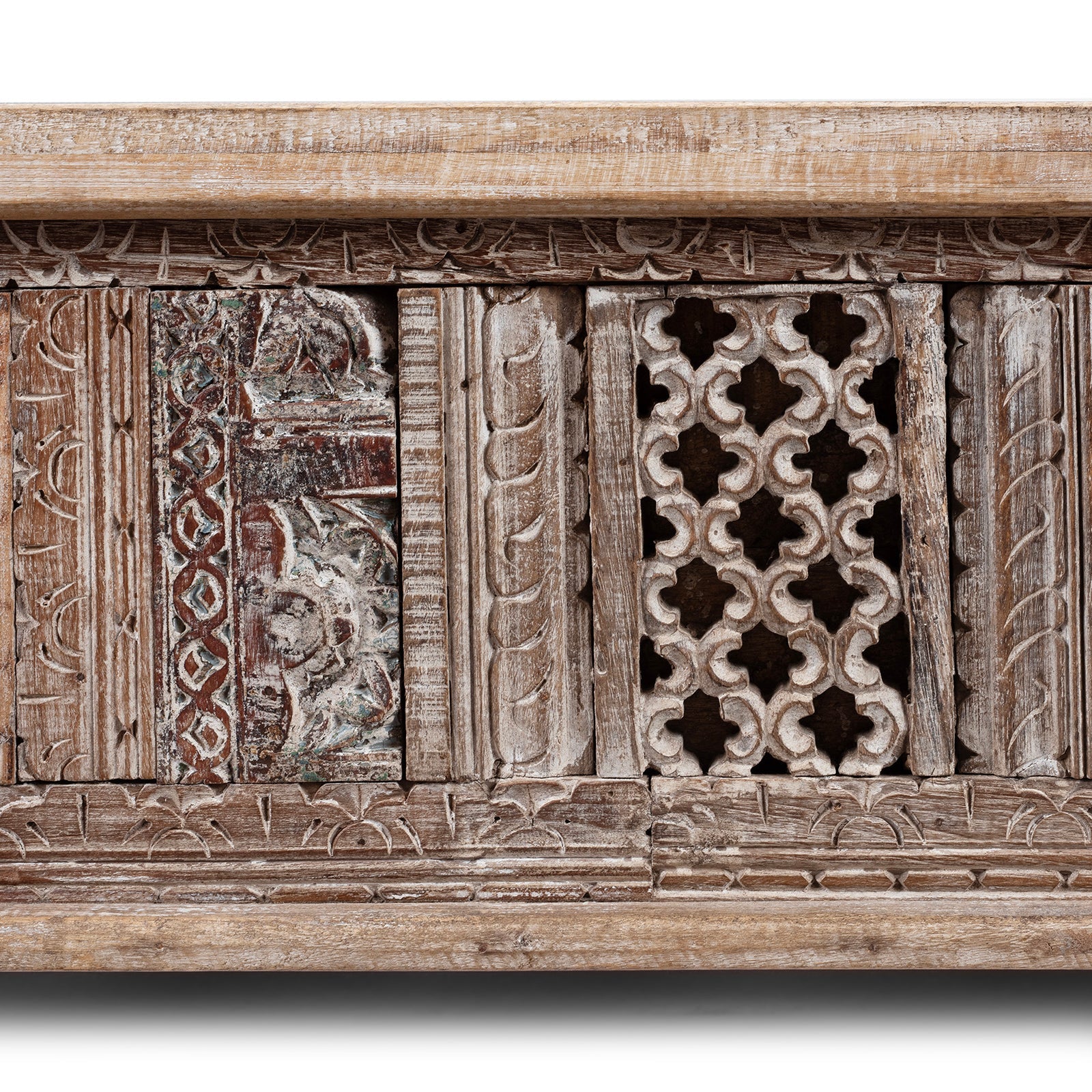Carved Blanket Chest Made From Reclaimed Teak