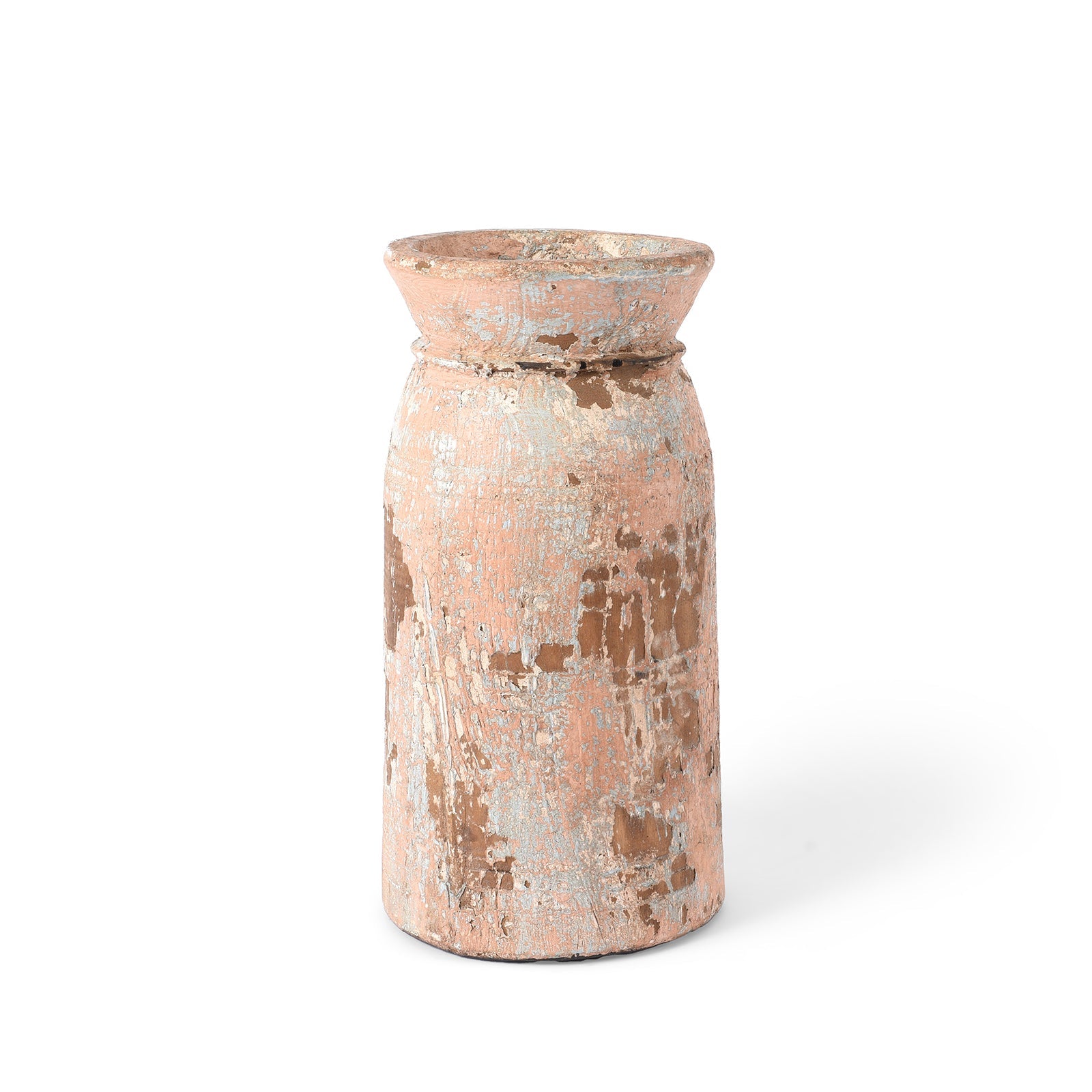 Vintage Painted Wood Pot From Kullu
