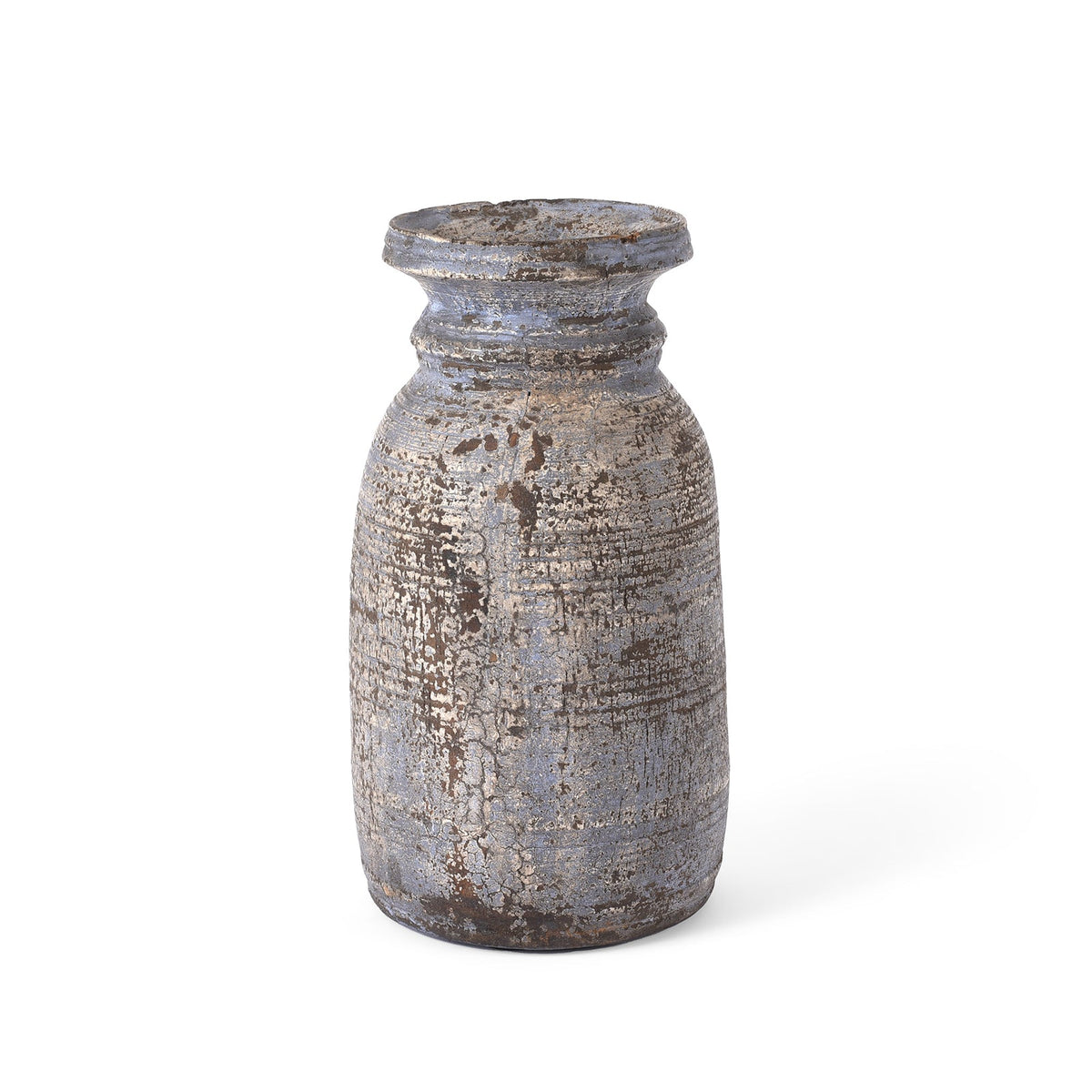 Vintage Painted Wood Pot From Kullu - Ca 1950'S