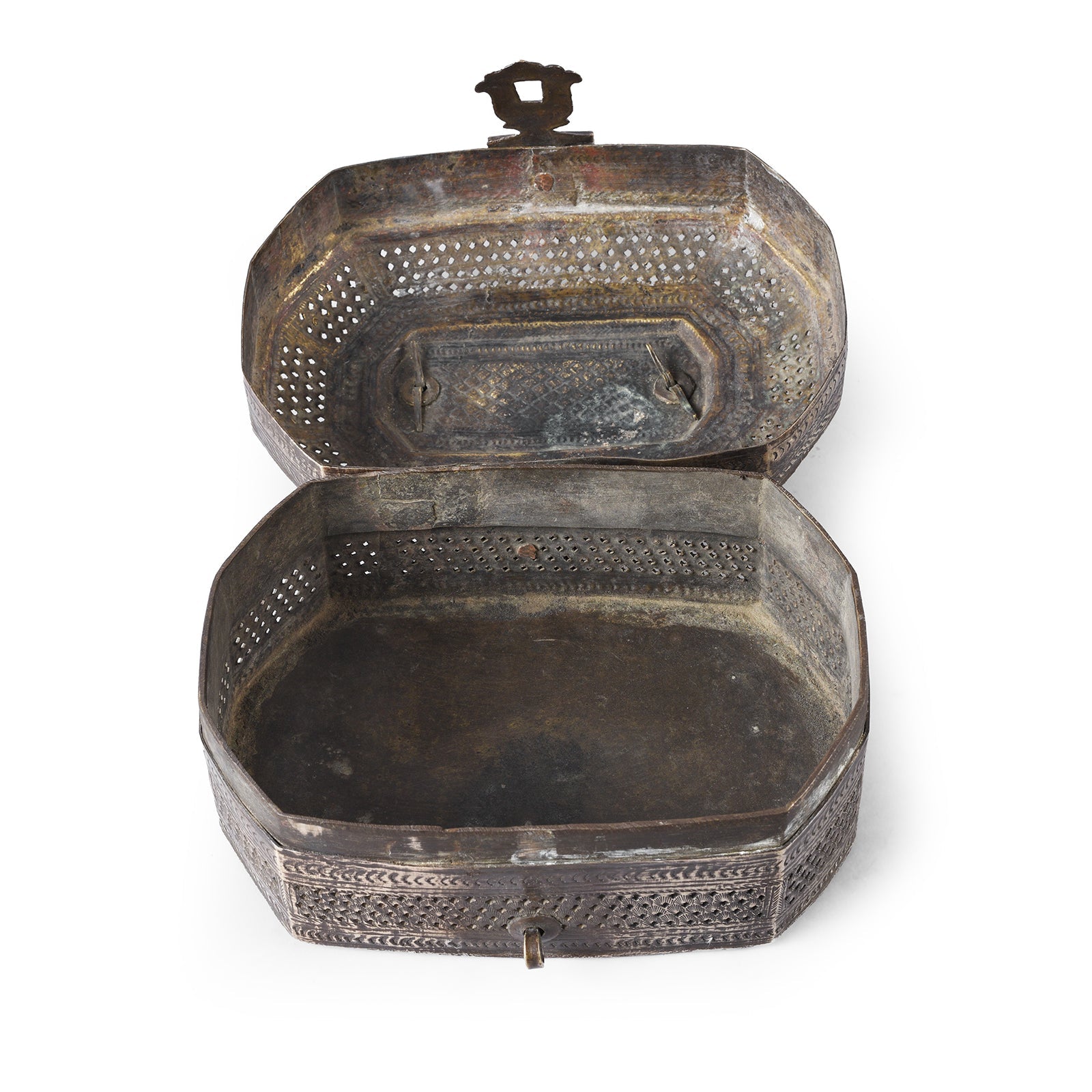 Indian Brass Jali Paan Dan Box - Circa 1910