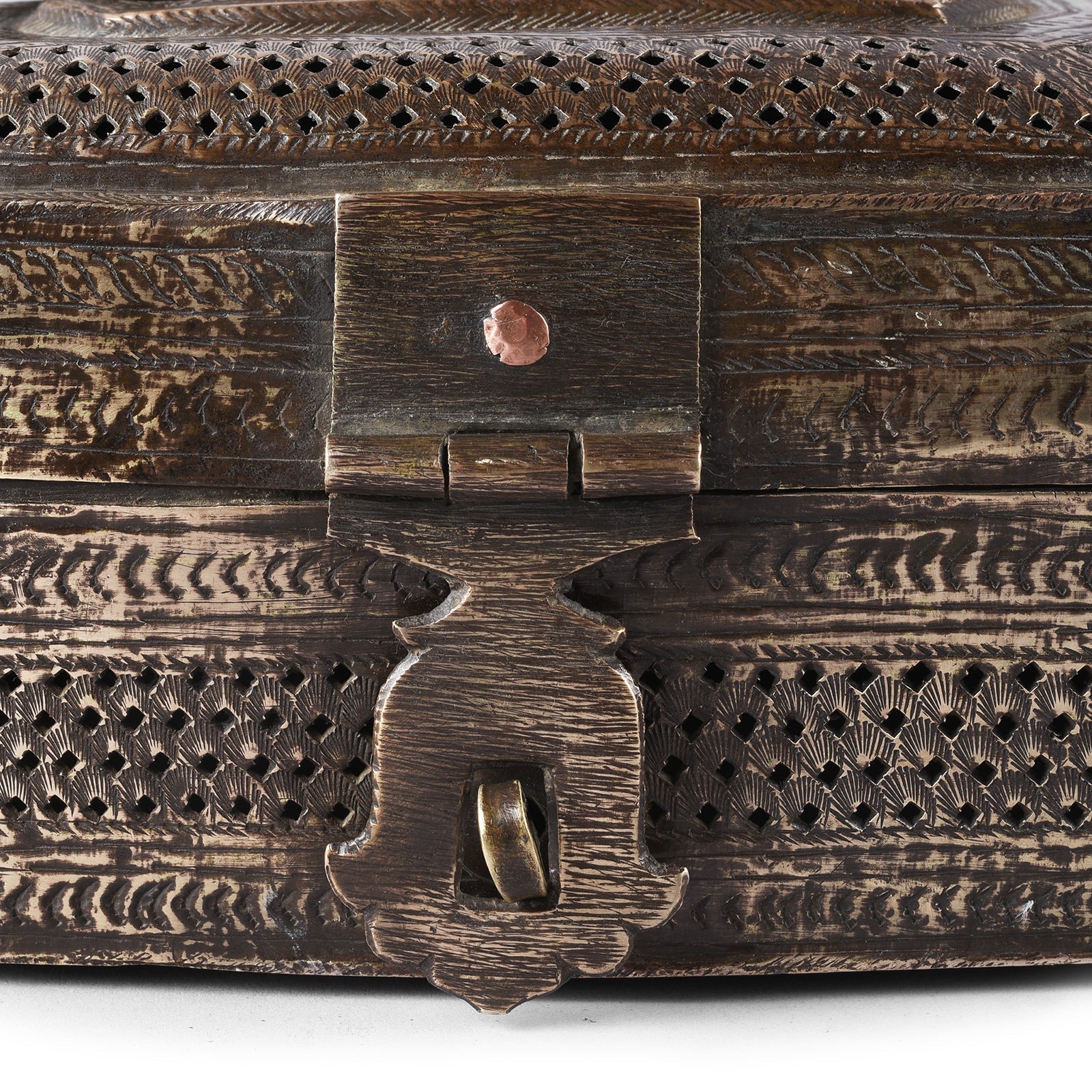 Indian Brass Jali Paan Dan Box - Circa 1910