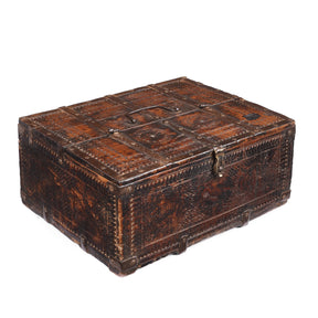 Chip Carved Merchants Box From Rajasthan - 19th Century