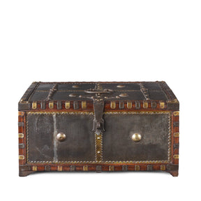 Iron Clad Merchants Box From Shekhawati - 19th Century