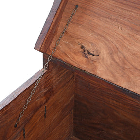 Brass Bound Teak Chest From Shekhawati - 19th Century