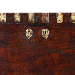 Brass Bound Teak Chest From Shekhawati - 19th Century