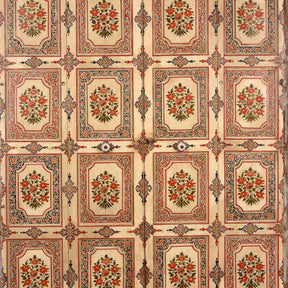 Painted Chintz Door Panel From Bikaner - Late 19th Century