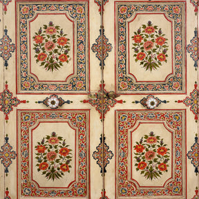 Painted Chintz Door Panel From Bikaner - Late 19th Century