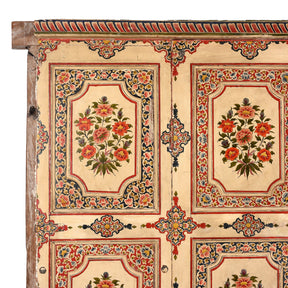 Painted Chintz Door Panel From Bikaner - Late 19th Century