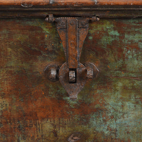 Painted Teak Chest From Gujarat - Late 19th Century