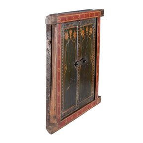 Painted Indian Mirror Shutter From Bikaner - 19th Century