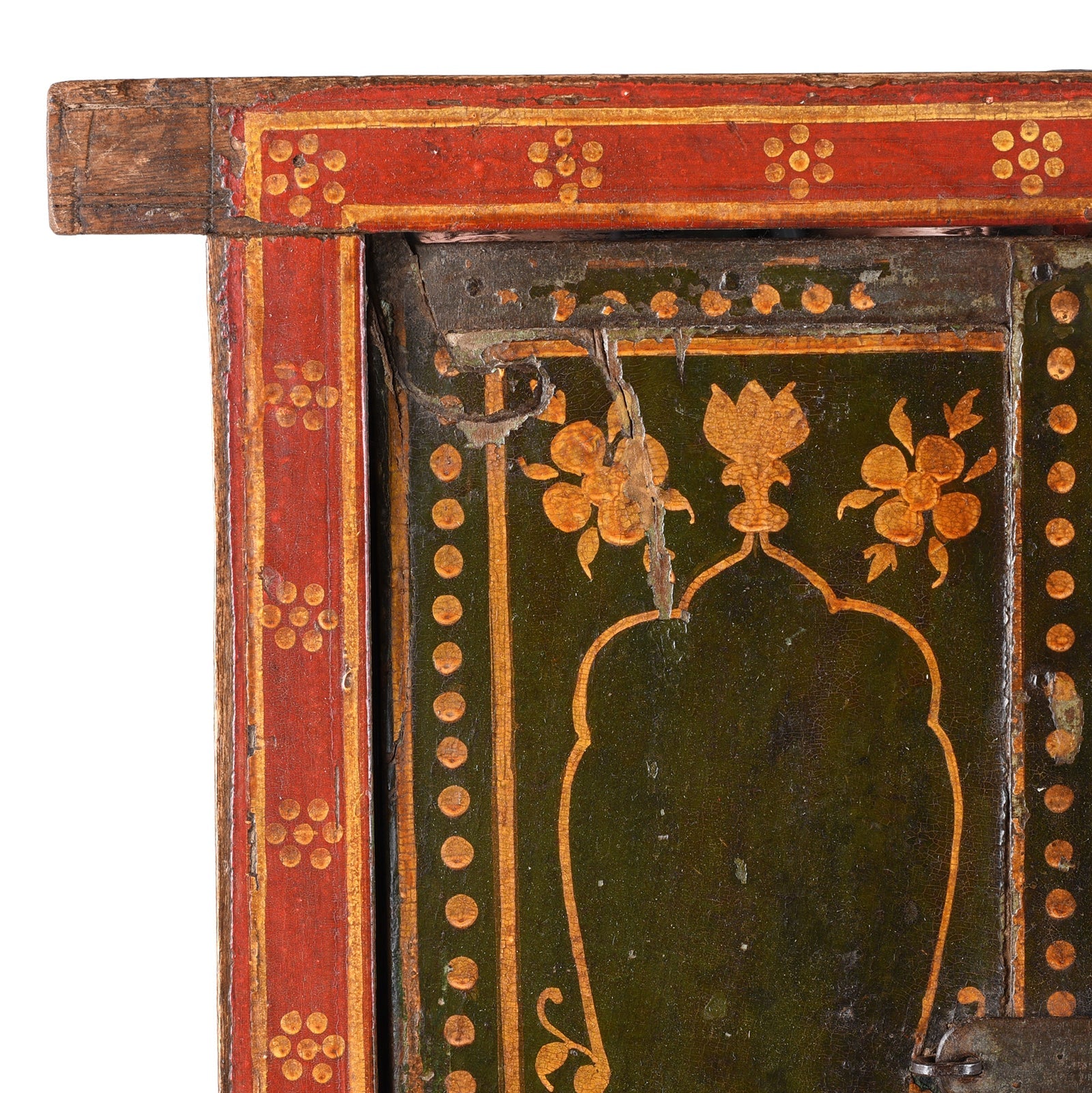 Painted Indian Mirror Shutter From Bikaner - 19th Century