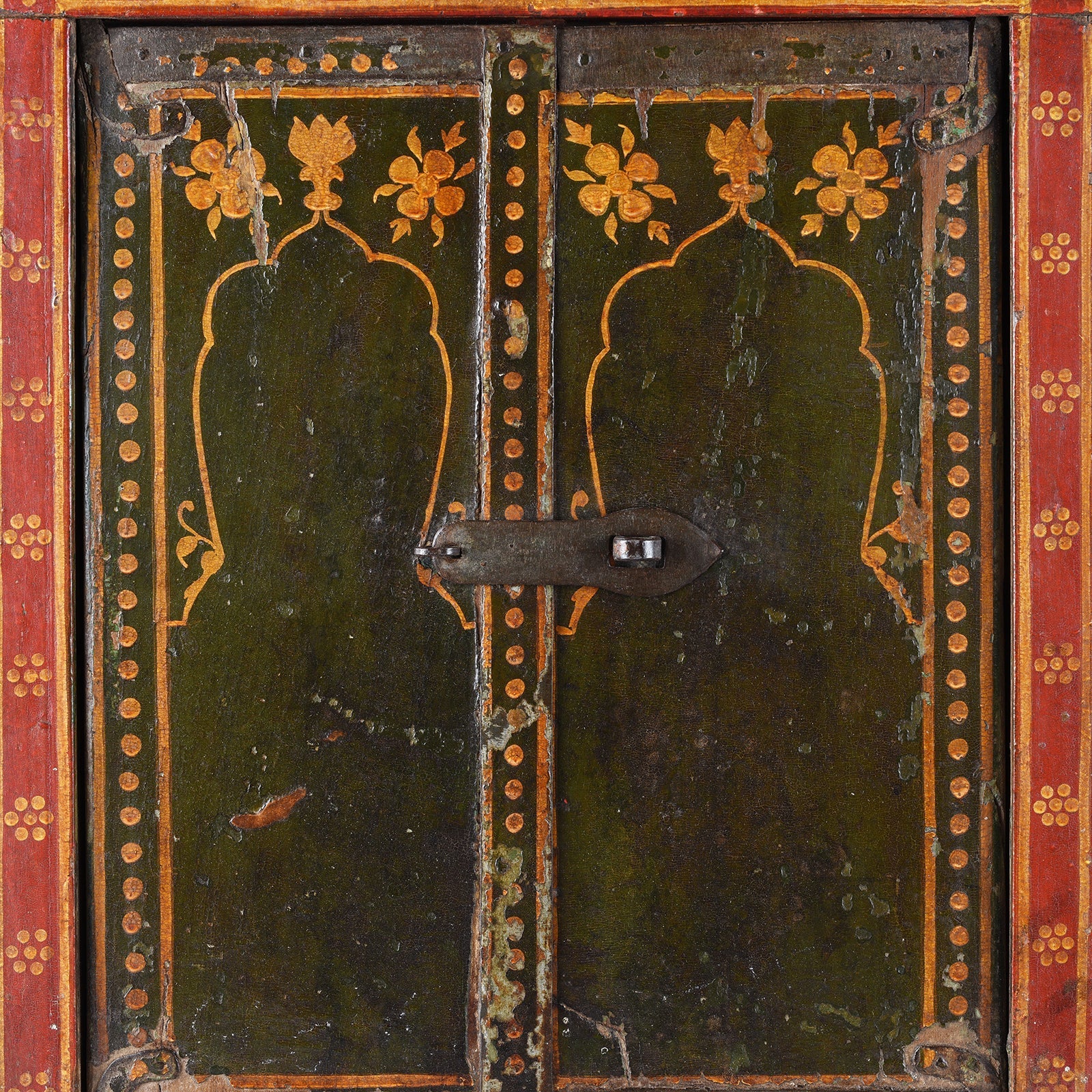 Painted Indian Mirror Shutter From Bikaner - 19th Century