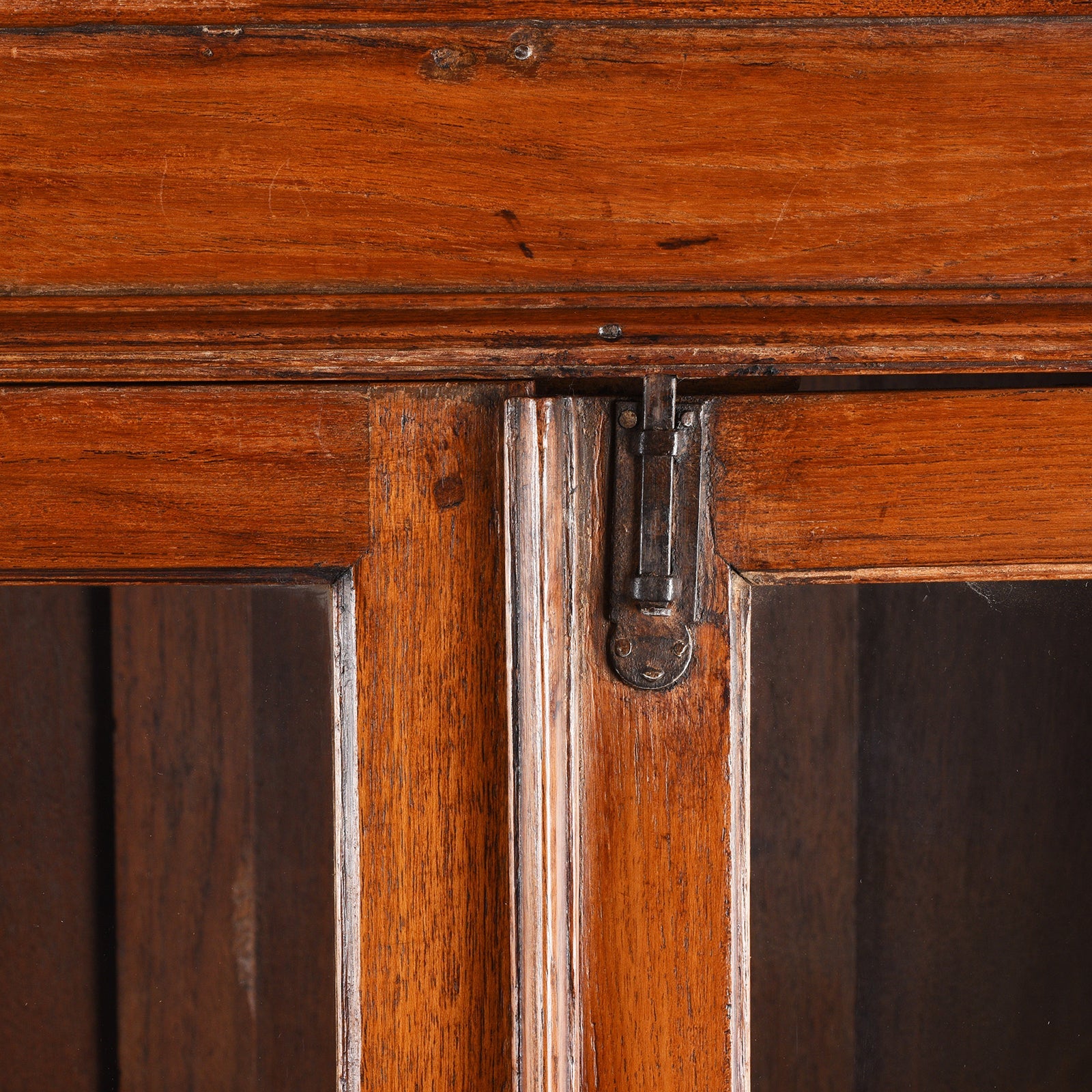 Glazed Teak Anglo Indian Book Cabinet - Ca 1910