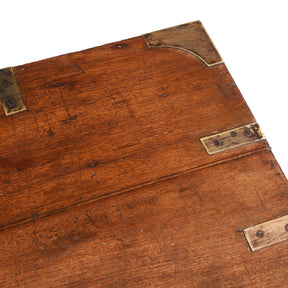 Brass Bound Teak Military Chest From Rajasthan - 19th Century