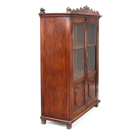 Glazed Teak Anglo Indian Book Cabinet - Ca 1910