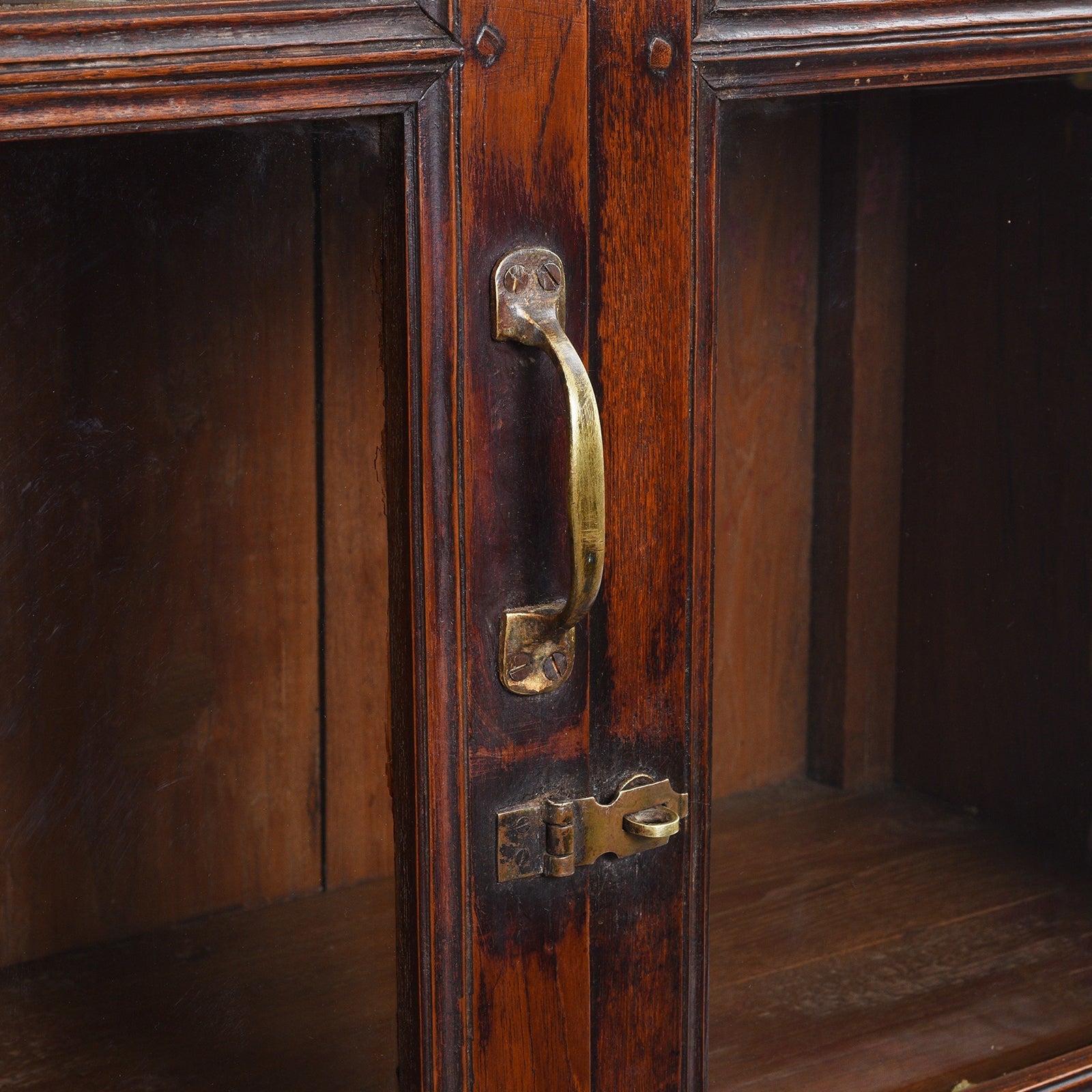 Glazed Teak Anglo Indian Book Cabinet - Ca 1910