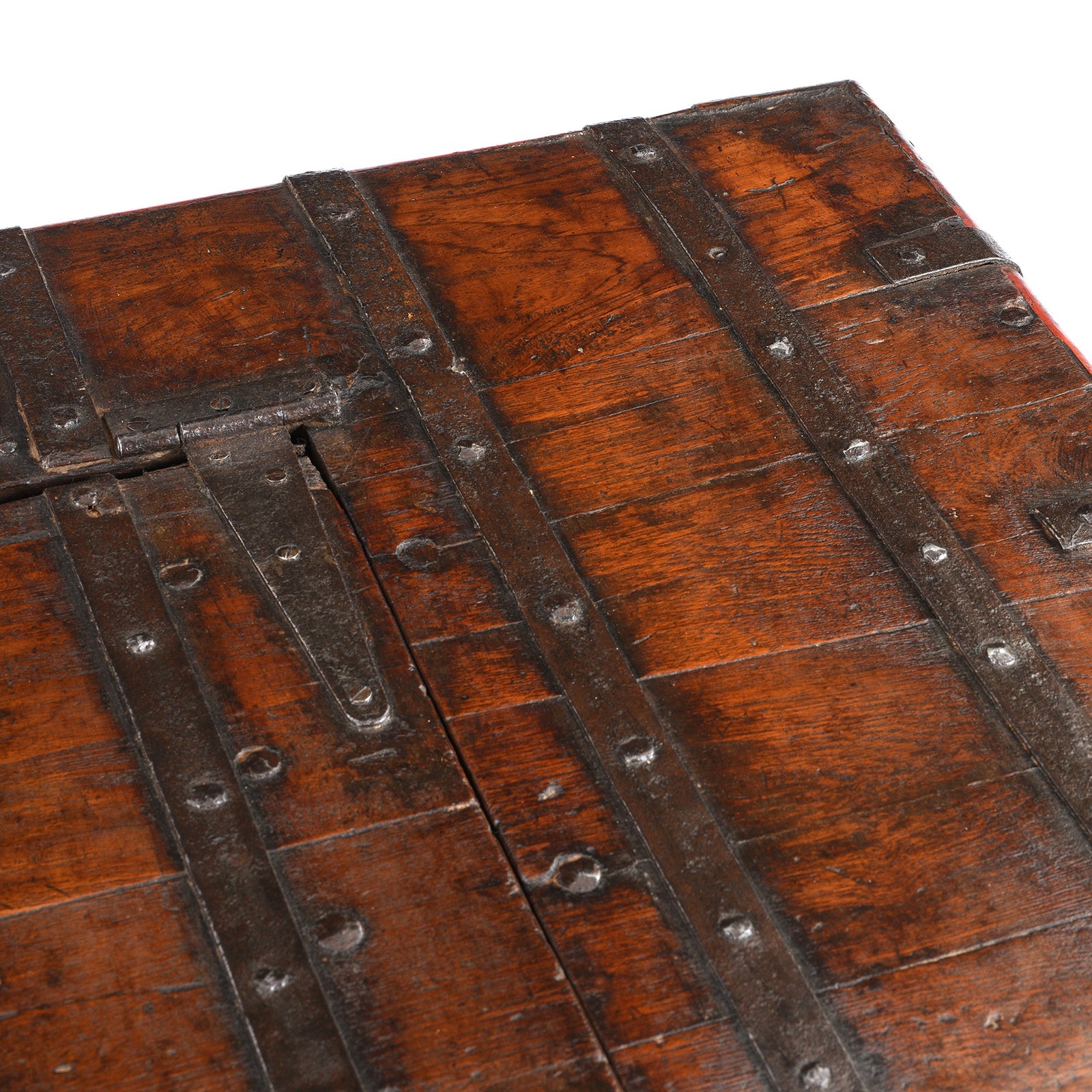 Iron Bound Wheeled Chest From Gujarat - 19th Century
