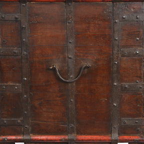 Iron Bound Wheeled Chest From Gujarat - 19th Century