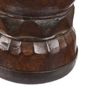 Old Teak Mortar From Rajasthan - 19th Century