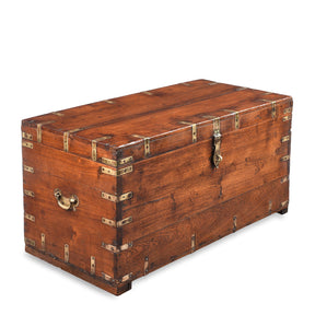 Brass Bound Indian Military Chest -19th Century