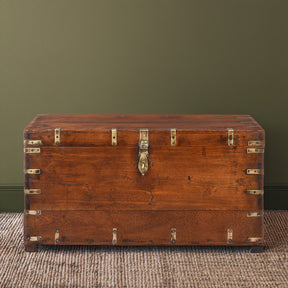 Brass Bound Indian Military Chest -19th Century