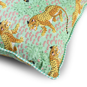 Cotton Leopard Design Cushion Cover with Pad