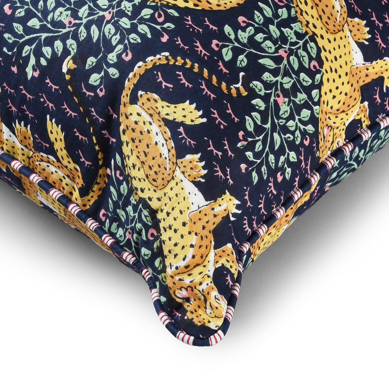 Cotton Leopard Design Cushion Cover with Pad