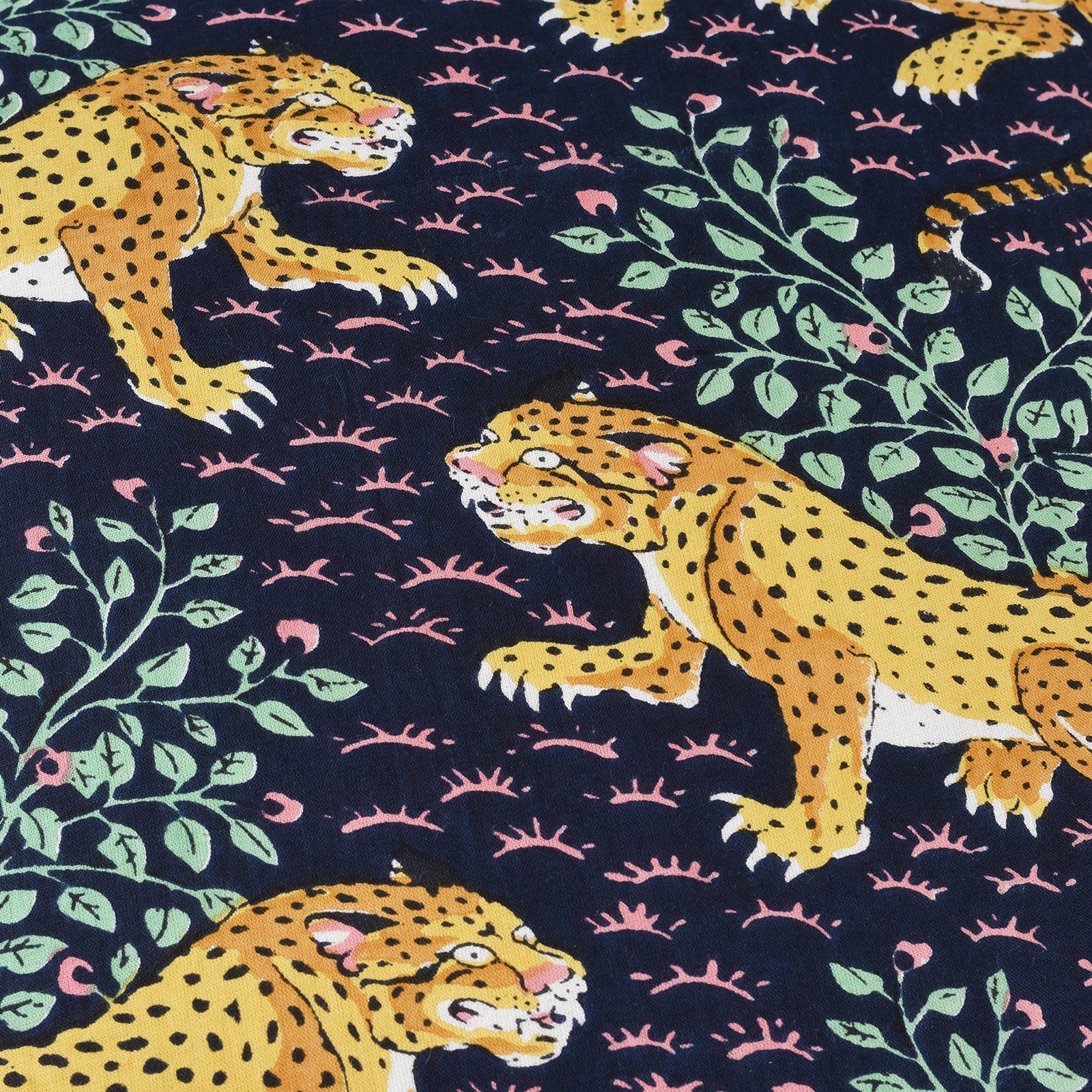 Cotton Leopard Design Cushion Cover with Pad