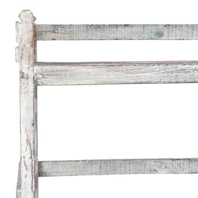 Vintage White Painted Teak Slatted Shelf - Ca 1930