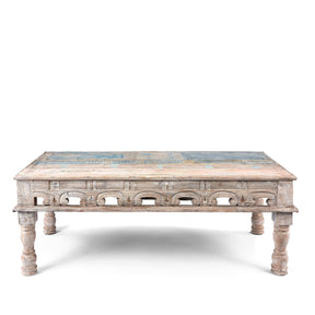 Indian Takhat Coffee Table Made From Reclaimed Teakwood