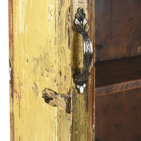Yellow Painted Indian Wall Cabinet - Ca 1930