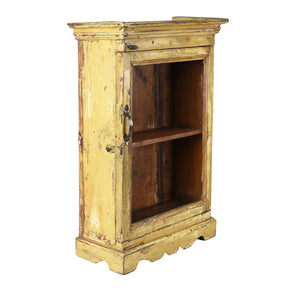 Yellow Painted Indian Wall Cabinet - Ca 1930