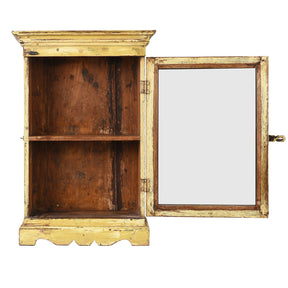 Yellow Painted Indian Wall Cabinet - Ca 1930