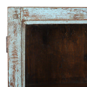 Pale Blue Painted Teak Glazed Wall Cabinet - Ca 1930