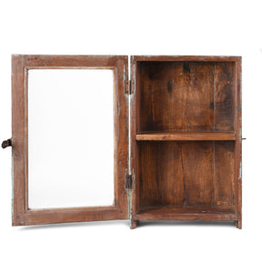 Pale Blue Painted Teak Glazed Wall Cabinet - Ca 1930